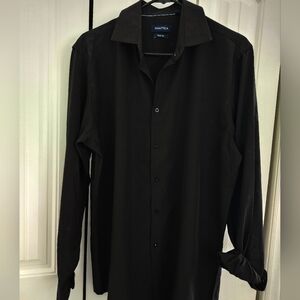 Nautica Men's Black Casual Button Down Shirt